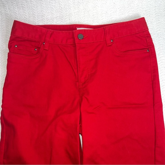 kim rogers / red bermuda jean shorts size 8 - Picture 2 of 8